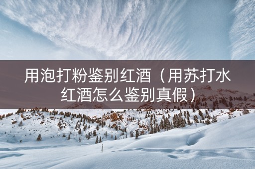 用泡打粉鉴别红酒（用苏打水红酒怎么鉴别真假）