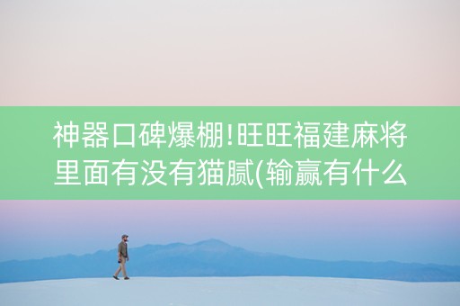 神器口碑爆棚!旺旺福建麻将里面有没有猫腻(输赢有什么规律)