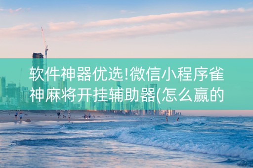 软件神器优选!微信小程序雀神麻将开挂辅助器(怎么赢的几率大)
