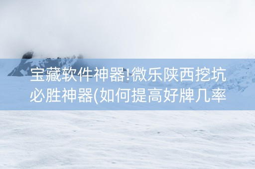 宝藏软件神器!微乐陕西挖坑必胜神器(如何提高好牌几率)