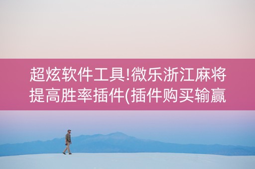 超炫软件工具!微乐浙江麻将提高胜率插件(插件购买输赢规律)