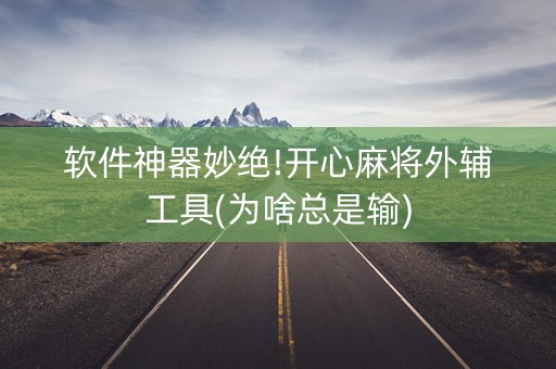 软件神器妙绝!开心麻将外辅工具(为啥总是输)