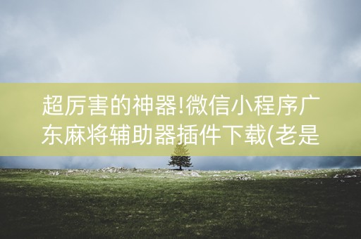 超厉害的神器!微信小程序广东麻将辅助器插件下载(老是输怎么回事)