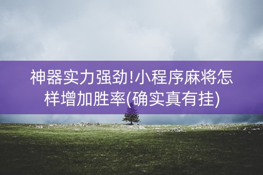 神器实力强劲!小程序麻将怎样增加胜率(确实真有挂)