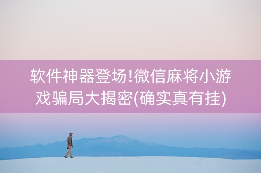软件神器登场!微信麻将小游戏骗局大揭密(确实真有挂)