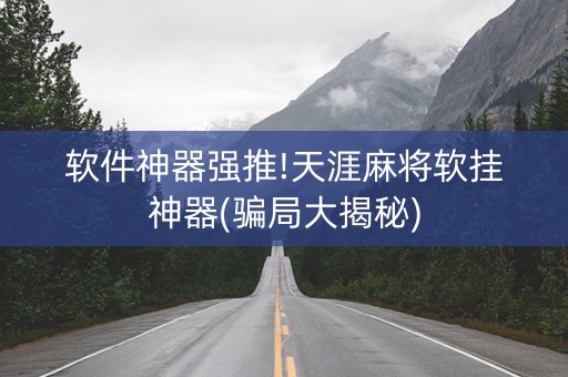 软件神器强推!天涯麻将软挂神器(骗局大揭秘)