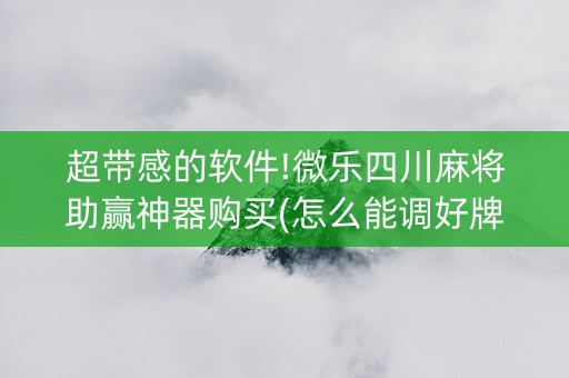 超带感的软件!微乐四川麻将助赢神器购买(怎么能调好牌)