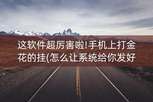 这软件超厉害啦!手机上打金花的挂(怎么让系统给你发好牌)