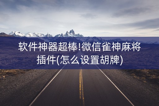 软件神器超棒!微信雀神麻将插件(怎么设置胡牌)