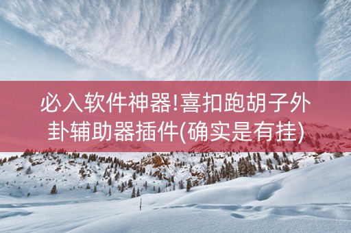 必入软件神器!喜扣跑胡子外卦辅助器插件(确实是有挂)