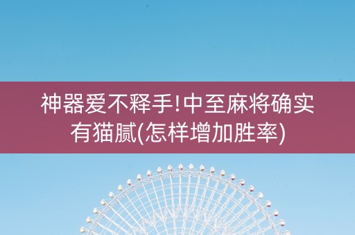 神器爱不释手!中至麻将确实有猫腻(怎样增加胜率)