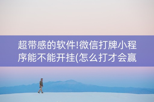 超带感的软件!微信打牌小程序能不能开挂(怎么打才会赢)