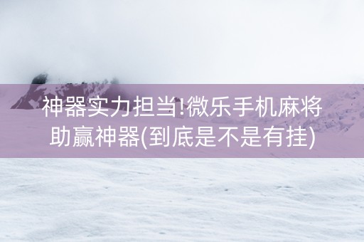 神器实力担当!微乐手机麻将助赢神器(到底是不是有挂)