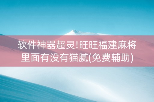 软件神器超灵!旺旺福建麻将里面有没有猫腻(免费辅助)