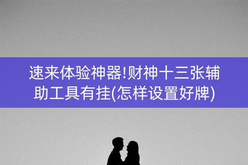 速来体验神器!财神十三张辅助工具有挂(怎样设置好牌)