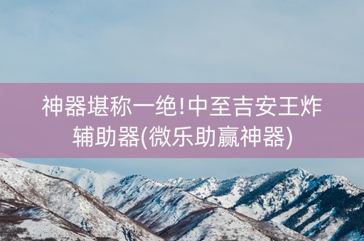 神器堪称一绝!中至吉安王炸辅助器(微乐助赢神器)