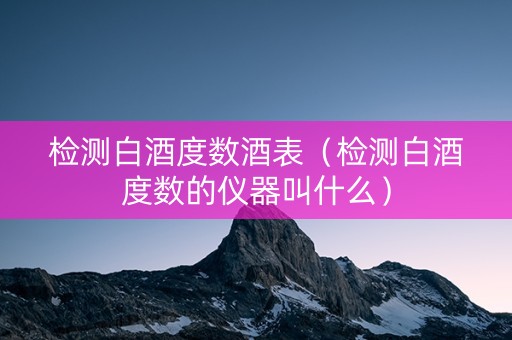 检测白酒度数酒表（检测白酒度数的仪器叫什么）