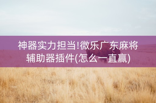 神器实力担当!微乐广东麻将辅助器插件(怎么一直赢)