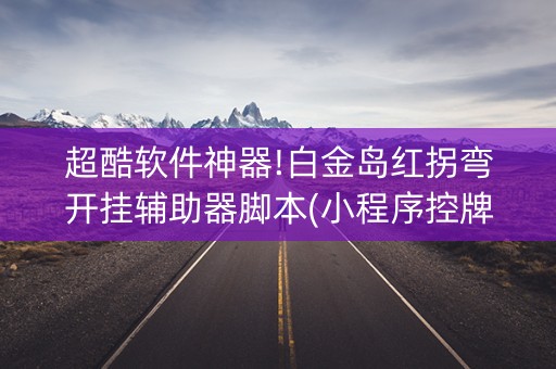 超酷软件神器!白金岛红拐弯开挂辅助器脚本(小程序控牌器)