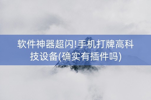 软件神器超闪!手机打牌高科技设备(确实有插件吗)