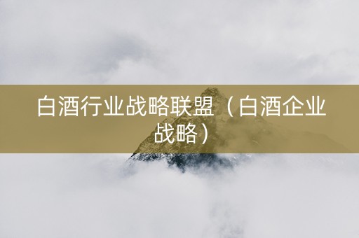 白酒行业战略联盟（白酒企业战略）