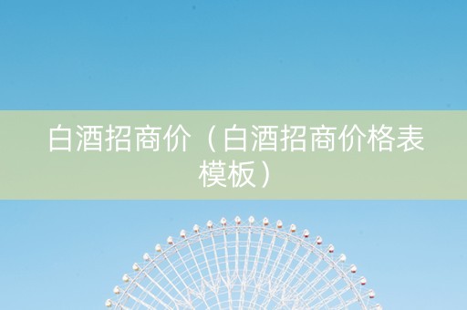 白酒招商价（白酒招商价格表模板）