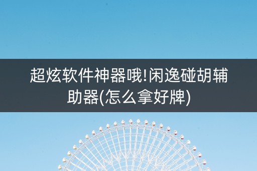 超炫软件神器哦!闲逸碰胡辅助器(怎么拿好牌)