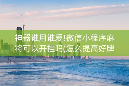 神器谁用谁爱!微信小程序麻将可以开挂吗(怎么提高好牌率)