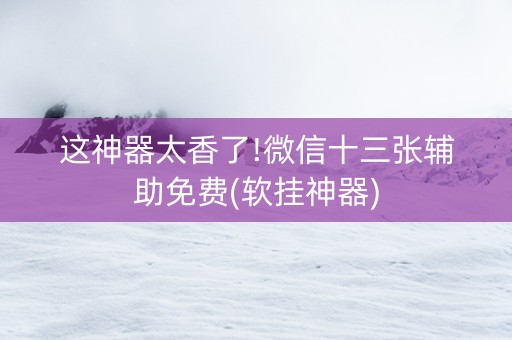 这神器太香了!微信十三张辅助免费(软挂神器)