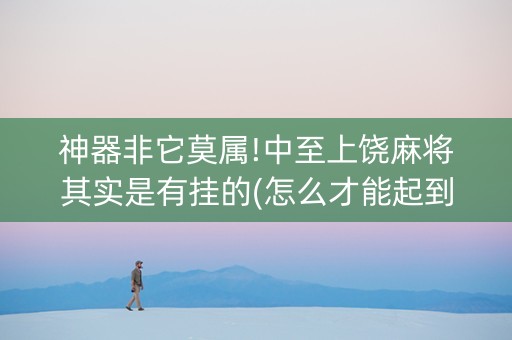 神器非它莫属!中至上饶麻将其实是有挂的(怎么才能起到好牌)