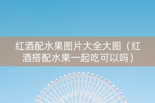 红酒配水果图片大全大图（红酒搭配水果一起吃可以吗）