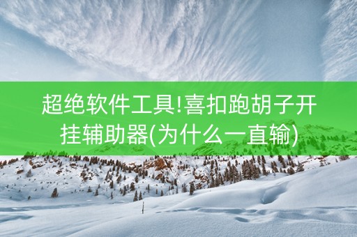 超绝软件工具!喜扣跑胡子开挂辅助器(为什么一直输)