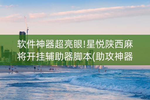软件神器超亮眼!星悦陕西麻将开挂辅助器脚本(助攻神器)