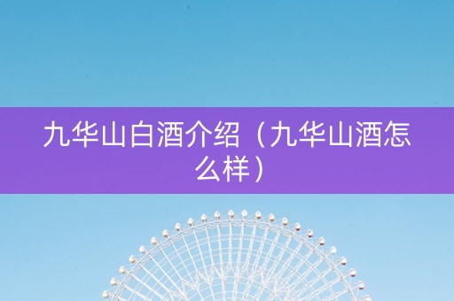 九华山白酒介绍（九华山酒怎么样）