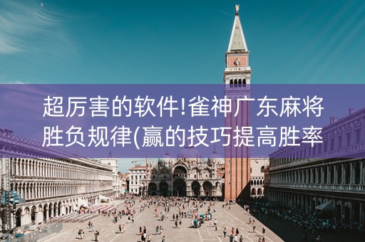超厉害的软件!雀神广东麻将胜负规律(赢的技巧提高胜率)