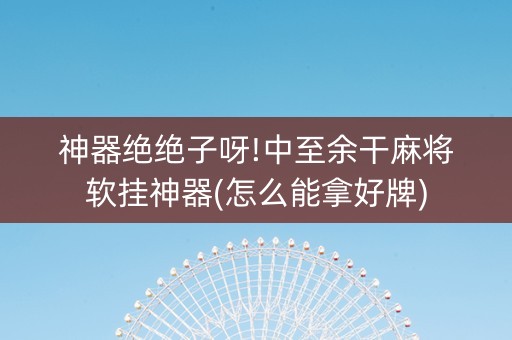 神器绝绝子呀!中至余干麻将软挂神器(怎么能拿好牌)