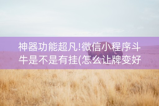 神器功能超凡!微信小程序斗牛是不是有挂(怎么让牌变好)