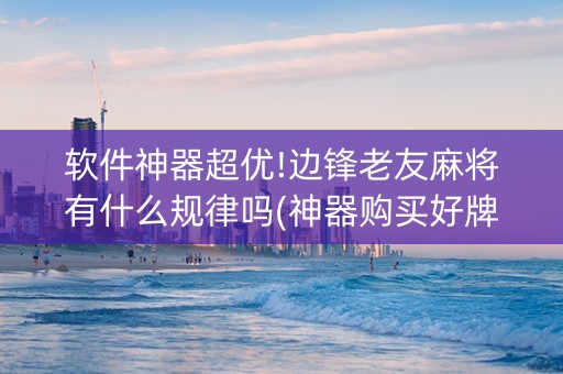 软件神器超优!边锋老友麻将有什么规律吗(神器购买好牌规律)