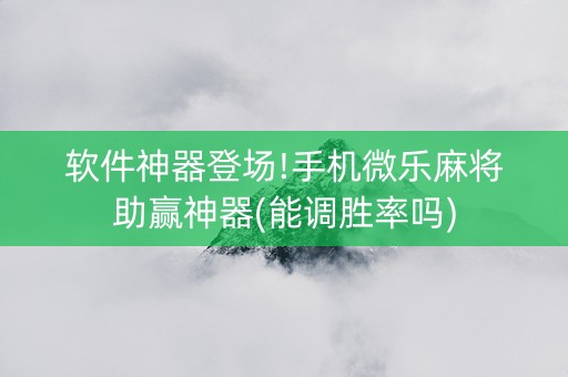 软件神器登场!手机微乐麻将助赢神器(能调胜率吗)