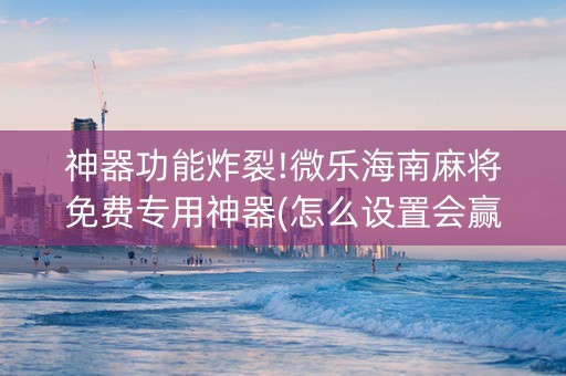 神器功能炸裂!微乐海南麻将免费专用神器(怎么设置会赢)