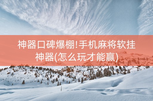 神器口碑爆棚!手机麻将软挂神器(怎么玩才能赢)