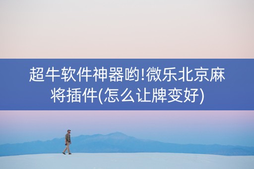 超牛软件神器哟!微乐北京麻将插件(怎么让牌变好)