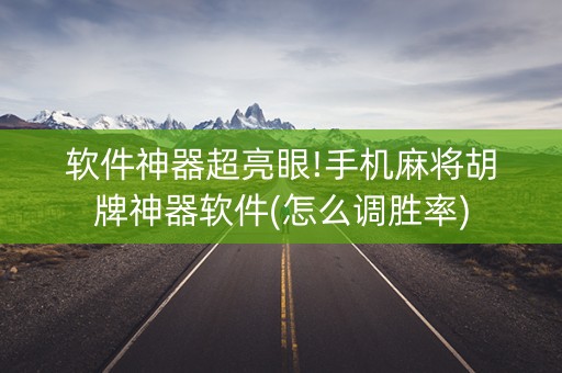 软件神器超亮眼!手机麻将胡牌神器软件(怎么调胜率)