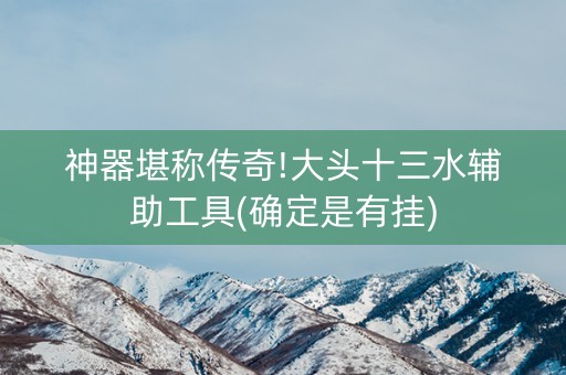神器堪称传奇!大头十三水辅助工具(确定是有挂)