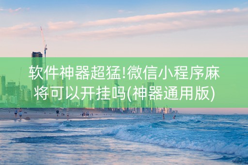 软件神器超猛!微信小程序麻将可以开挂吗(神器通用版)