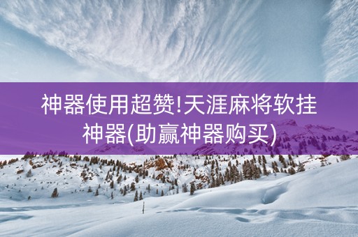 神器使用超赞!天涯麻将软挂神器(助赢神器购买)