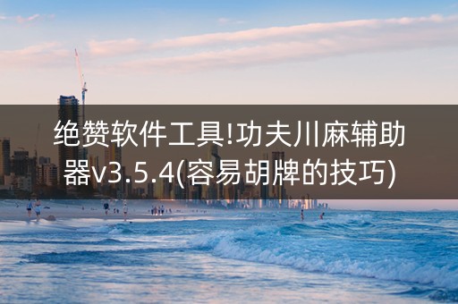 绝赞软件工具!功夫川麻辅助器v3.5.4(容易胡牌的技巧)