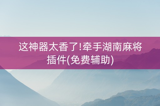 这神器太香了!牵手湖南麻将插件(免费辅助)