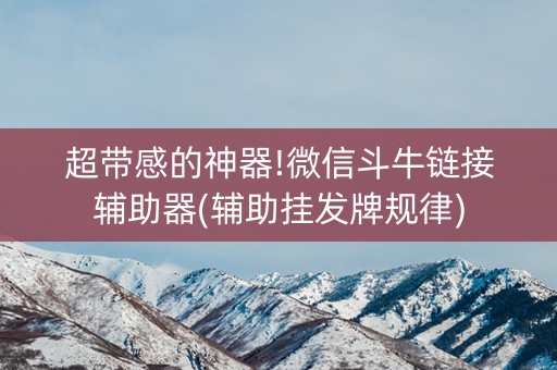 超带感的神器!微信斗牛链接辅助器(辅助挂发牌规律)