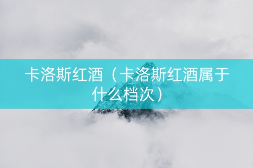 卡洛斯红酒（卡洛斯红酒属于什么档次）